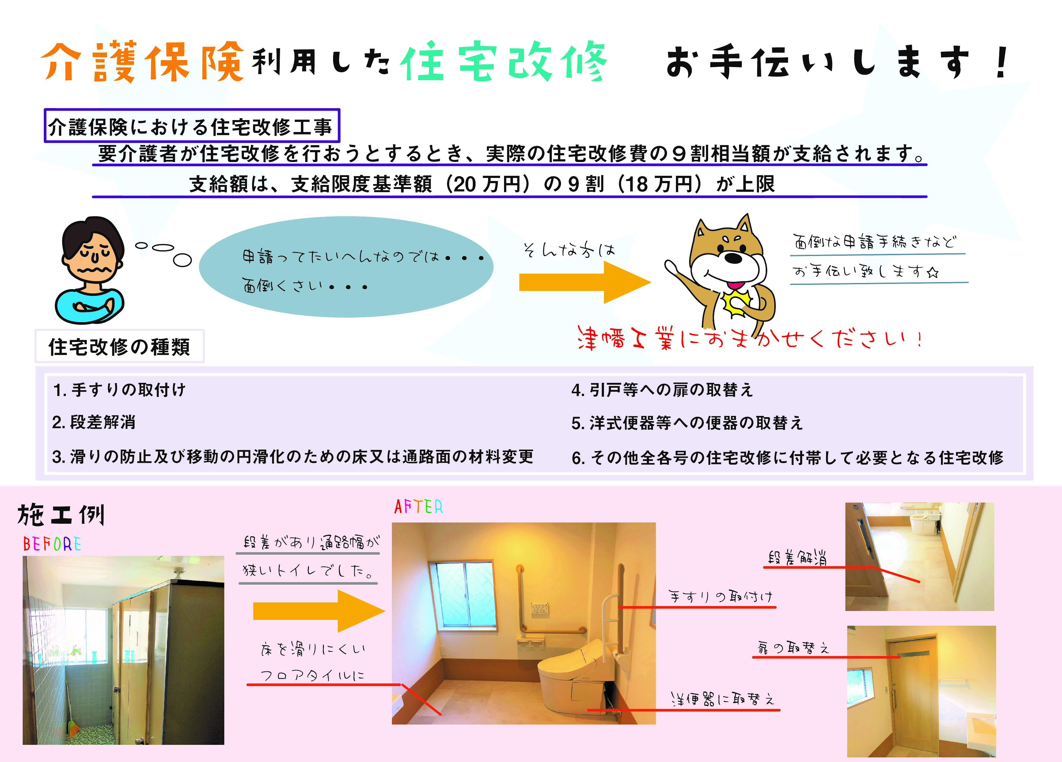介護保険を利用した住宅改修 お手伝いします お得情報 株式会社津幡工業